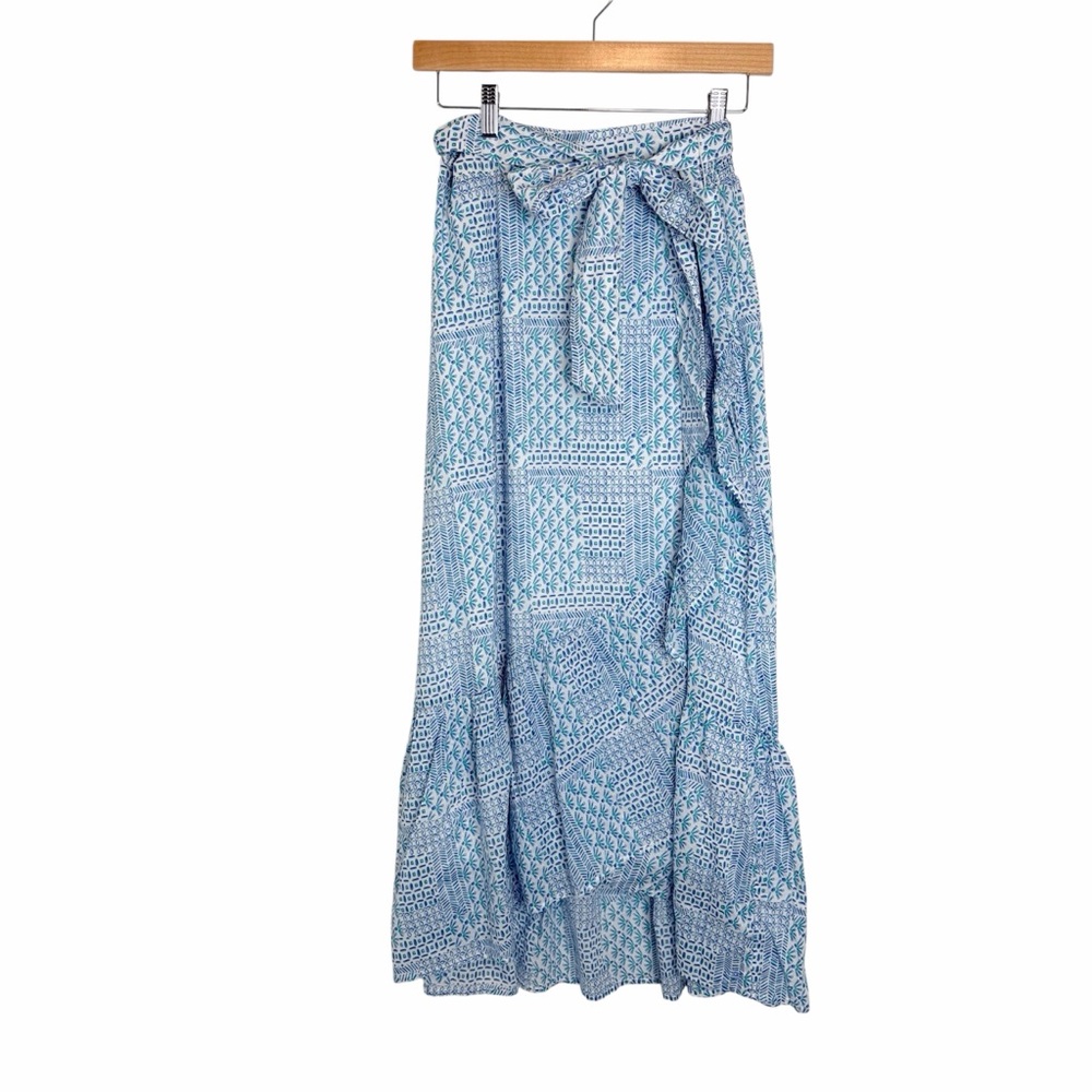 Vineyard Vines Blue and White Printed Maxi Skirt